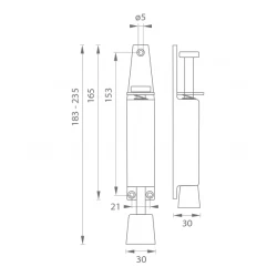 LR - Stavač dverí 180 HNM - hnedá matná