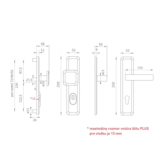 MI - QB SECUR / SUN 3 PLUS CHL - chróm lesklý (CR)