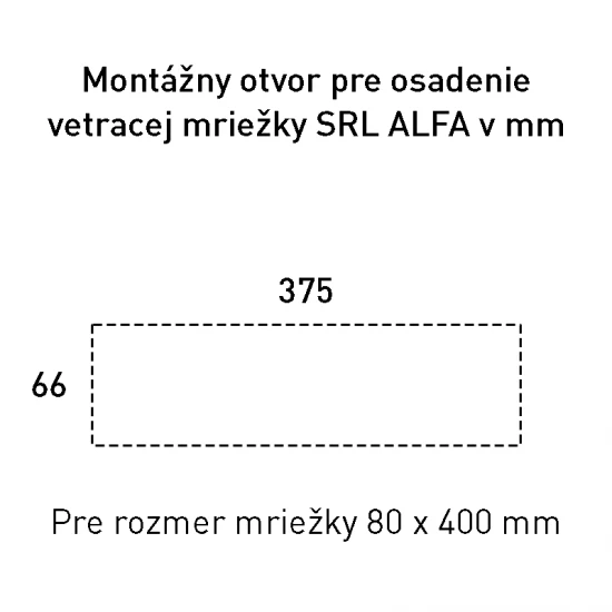 MP - Vetracia mriežka 80 x 400 mm STM - strieborná matná (F1)