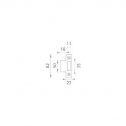 MP - UNIQUE R8 - Protiplech k zámku na sklenené dvere CIM - čierna matná (PBK-MS)