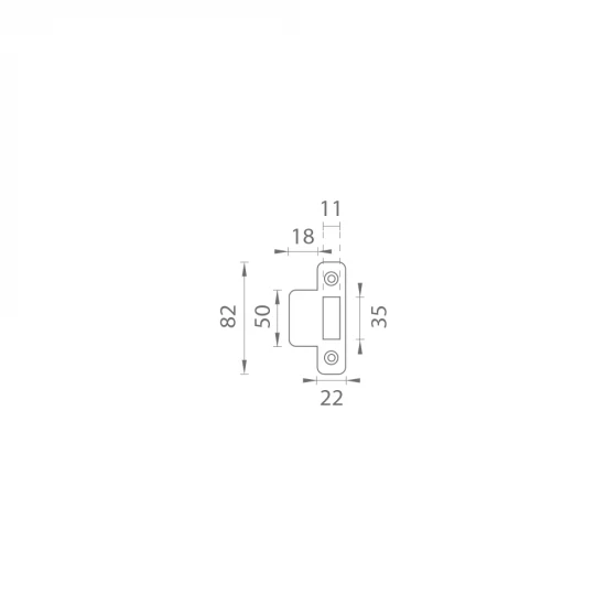MP - UNIQUE R8 - Protiplech k zámku na sklenené dvere NEM - nerez matná (BSS)