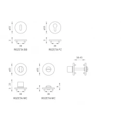 MP - ROZETY - R 3SM NEM - nerez matná