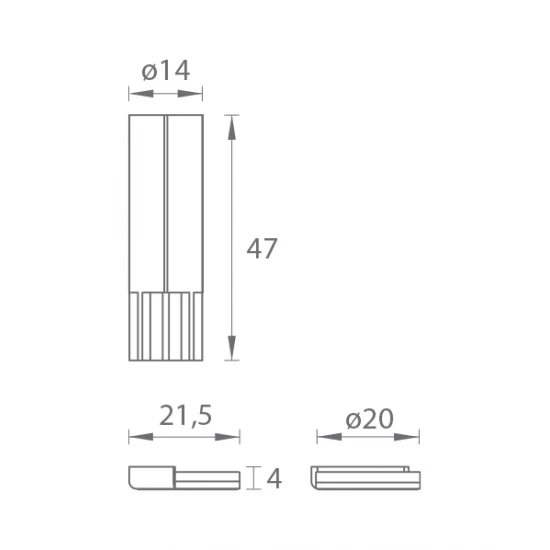 VM - Magnetická zarážka neviditeľná Model 1 NEM - nerez matná