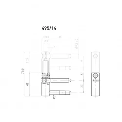 OV - Pánt nastaviteľný spodný 495/14 BRM - bronz matný