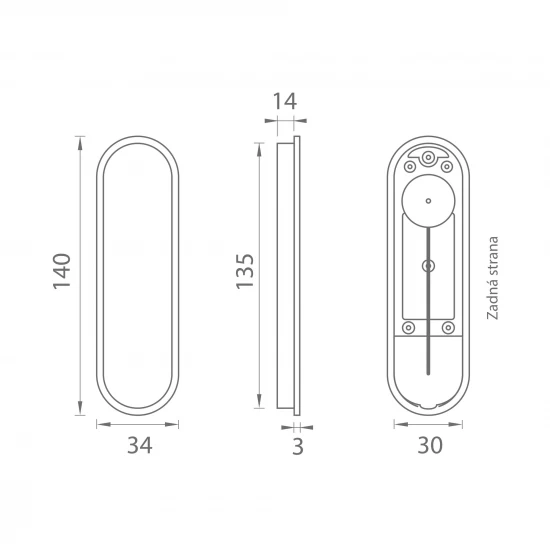 PR - Mušľa bez otvoru 2648Z CHM - chróm matný (E215)