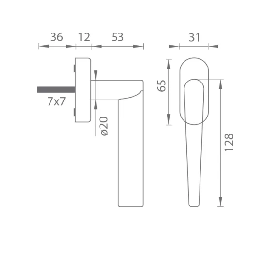 TI - DK - SECO - R 1964 Kľučka na eurookno NIM - nikel matný (142)