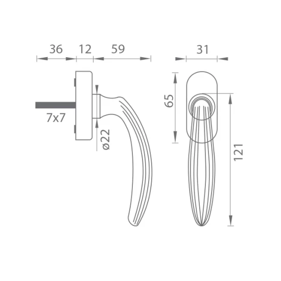 TI - DK - SOFIA - R 1911 Klučka na eurookno SIA - sivá antik (47)