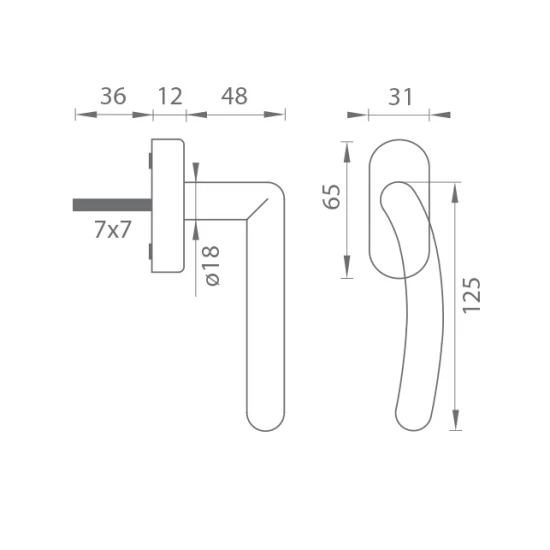 TI - DK - TARO - R 1971 Kľučka na eurookno NIM - nikel matný (142)