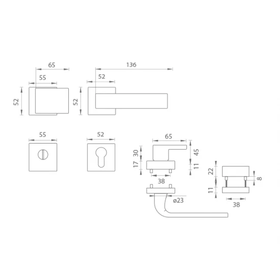 TI - CUBO/CINTO - HR 3230/2732 GRM - grafit matný (141)