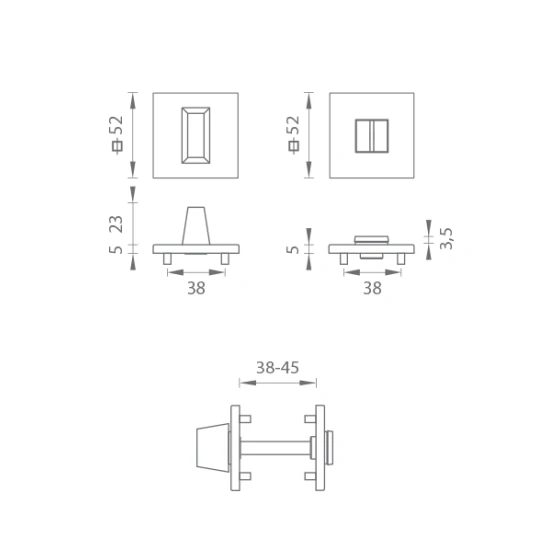 TI - ROZETA - HR 5S T1 BRM - bronz matný (77)