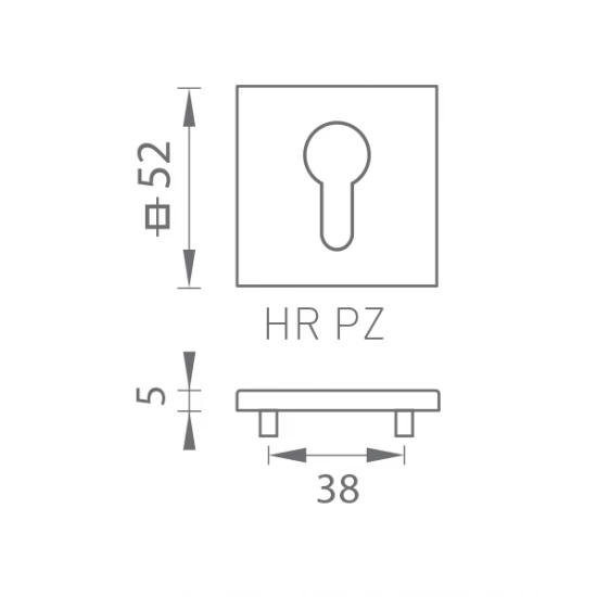 TI - ROZETA - HR 5S CHL - chróm lesklý (03)