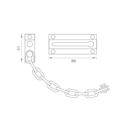 TI - Retiazka na dvere - 650 NIM.LL - nikel matný (36)