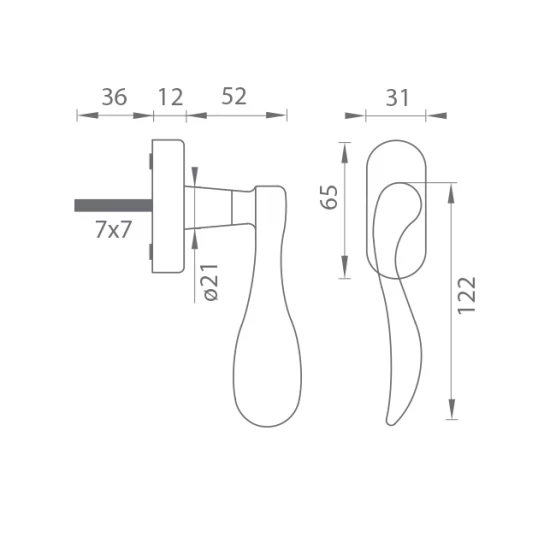 TI - DK - LEA - R 1948 Kľučka na eurookno BRA - bronz antik (46)